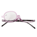Miniatyrbild 6 av 8: Single Len Makeup Glasögon Vipp ned Transparent Lila Båge Roterande Förstora Kosmetiska glasögon +2,00