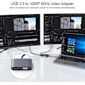 Pikkukuva 3 / 5: USB 3.0 - HDMI VGA -sovitin, USB - HDMI VGA -sovitin, tukee HDMI VGA:ta, 1080p Sync -ulostulo, yhteensopiva Windows 7/8/8.1/10 kanssa, videoadapteri