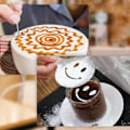 Miniatyrbild 5 av 5: Mjölkskummande set i rostfritt stål med Latte Art-penna - 350 ml (12 oz) skummande kanna för kaffe Cappuccino