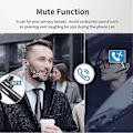 Miniatyrbillede 4 af 5: Trådløst Bluetooth Headset Håndfrit Single Ear Headphone Støjreducerende Mikrofon kompatibel med Kontor/Kørsel A