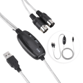 Miniatyrbillede 6 af 8: MIDI til USB-kabelkonverter MIDI-interfaceadapter Kabel Keyboard Musikredigeringslinje