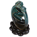 Miniatyrbillede 4 af 8: Keramisk Tilbageflow Røgelse Brænder Tilbage Løb Lotus Base Holder Aromaterapi Ornamenter Hjem Indretning