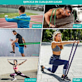 Miniatyrbillede 3 af 5: Stærk Latex Modstandsbånd til Pilates og Fitness Træning, Elasticitet til at Assistere i Pull-ups Hjemme, i Fitnesscenter, Generel Brug til Hele Kroppen Rød