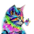 Pikkukuva 4 / 8: Set 40x40cm Väri Kitty Tee itse Pyöreä Jalokivihelmimaalaus Taide Kiiltävä Hartsi Koristetaide