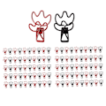 Miniatyrbillede 1 af 8: 100 stk. Binder Clips Krone Form Sort Rød Metal Jern Hollow Design Mini Sjov Binder Clips til Dokumenter Billetter