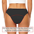 Miniatyrbillede 3 af 5: Leopard Print Seamless Menstruationsbadedragt - 4-lags lækagesikker bikini M sort