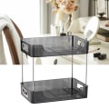 Miniatyrbilde 5 av 8: Desktop Organizer 2-lags Rikelig plass Moderne Oppbevaringsstativ Hyller for kontor soverom Hjemdekorasjon Grå
