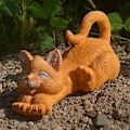 Miniatyrbilde 2 av 5: Gul Snodig Happy Cat Figurine - Yoga Decor - Cat Lover Gaver