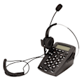 Miniatyrbilde 8 av 8: Kablet headset-telefon med støydemping FSK DTMF anrops-ID tastatur fasttelefon med hodetelefoner for kundesenterkontor
