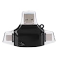 Miniatyrbillede 1 af 8: Multifunktionel fire-i-én hukommelseskortkamera OTG-kortlæser til IOS mobiltelefon sort