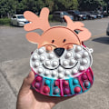 Miniatyrbild 8 av 8: Tryck på bubbla jul älg myntväska bärbar silikon dekompression leksak extrudering bubbla axelväska present till flickor