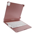 Miniatyrbillede 7 af 8: 7-farvet baggrundsbelyst trådløst Bluetooth-tastatur med tastatur etui til IOS Tablet 2019 10,2 tommer Rose Gold