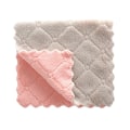 Miniatyrbillede 1 af 2: Flerfarvet mikrofiber rengøring tykke bløde viskestykker Håndklæde til køkken (Grå Pink)