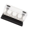 Miniatyrbillede 4 af 5: 4 Studs Strømfordelingsblok 12-48V 150A Messing Nikkelbelagt til Biler Lastbiler RV'er Marinebåde Sort