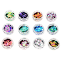 Miniatyrbild 7 av 8: Glittrande nagelkonstglitter, paljetter, nagelpaljetter, iriserande flingor, blandade färger, nagelglitter, 12 lådor/set