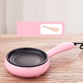 Miniatyrbild 2 av 5: Multifunktionell 2 i 1 äggkokare Non Stick ägg stekpanna äggkokare Automatisk avstängning äggkokare maskin för hem sovsal rosa