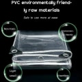 Miniatyrbild 5 av 5: 1,5 mx 1,8 m utomhus transparent PVC-plastpresenning med öljetter - vattentätt, vindtätt, rivsäkert cover för växter
