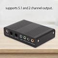 Miniatyrbilde 4 av 7: USB Lydkort 6 Kanaler 48kHz Samplingsfrekvens Analog Spill Innspilling Eksternt Lydkort for PC Bærbar Datamaskin Svart