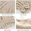 Miniatyrbild 2 av 5: 2-pack (Kaffe & Brun) Mikrofiber Hårtorkhanddukar, Superabsorberande Turban Hårhandduk Mössa, Snabbtorkande Huvudduk med Rosett Duschmössa För Lockigt, L