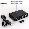 Miniatyrbilde 2 av 8: Eksternt lydkort optisk fiber USB 5.1 HD for stasjonær PC og bærbar PC Blå