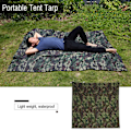 Miniatyrbillede 3 af 3: Camouflage Udendørs Bærbar Let Regntæt Måtte RainTent Tarp Shelter (3*2,9m)