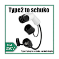 Miniatyrbilde 1 av 5: Type2 til Schuko 16A Elektrisk Bil Type 2 Ladeside Plugg til Schuko Socket EV Ladeadapter C