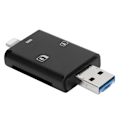 Miniatyrbillede 3 af 8: 3-i-1 hukommelseskortlæser, bærbar USB 1.1/2.0, antimagnetisk, stødsikker, slidstærk til iOS-telefon