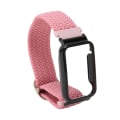 Miniatyrbild 2 av 8: Flätad Loop Strap för Mi Band 7 Pro Justerbar Elastisk Nylon Loop Armband med Skyddsram Rosa Band Svart Case