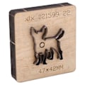 Miniatyrbillede 3 af 8: Animal Dog Skæremask Legering Stål Læder Stanseform med Træplade til DIY Håndværk