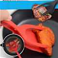 Miniatyrbilde 3 av 5: Stekt Egg Dobbel Spatel, Non-stick Matklype 2-I-1 Silikon Eggvender Pannekake Brødklemme Grillspade Tang for Matgrep og Snuing