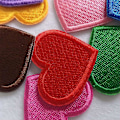 Miniatyrbillede 4 af 4: Hjerteformede Patches til Tøj, Jakker, Hatte, Rygsække, Jeans - Sæt af 9