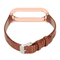 Miniatyrbild 8 av 8: Snabbkoppling Läderklockarmband Bambu Mönster Klockarmband Handledssmartwatch Remband Ersättning för Xiaomi Mi Band 6 5 NFCBrun Guld