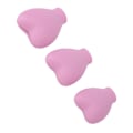 Miniatyrbilde 5 av 8: 3 stk sminkebørstedeksel Bærbar silikon hjerteformet kosmetisk børstebeskyttelseshette for kvinner jenter Rosa