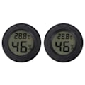 Miniatyrbillede 7 af 8: 2 stk. Mini Digital LCD Termometer Hygrometer Rund Form Temperatur Fugtighedsmåler til Krybdyrboks