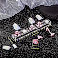Miniatyrbild 2 av 5: Akryl nageldisplayställ - Magnetiskt nagelövningsställ för falska naglar manikyrverktyg (rosa)