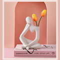 Miniatyrbillede 2 af 8: Tænker Keramisk Vase Moderne Tænker Vase til Pejs Stue Køkken Stue Gul