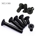 Miniatyrbillede 1 af 5: 25-100 stk. M2.5 M3 M4 M5 M6 Sorte Nylon Forsænkede Skruer Plastik Phillips Flad Maskinskrue Længde 5-40mm Zekai 25 stk. M4x20mm