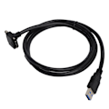 Pikkukuva 5 / 8: Micro-B uros USB-A 3.0 uros -kaapeli, kulmakytkentäsovitin, 1,2 m, musta