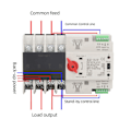 Miniatyrbillede 4 af 8: 4P Automatisk omskifter Dual Power Changeover Switch 35mm Skinnemontering AC110V 80A