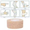 Miniatyrbild 5 av 5: Hudfärgad, självhäftande, sammanhängande, elastisk sporttejp av non-woven för skadebehandling och sportkompression. 38mmx2m