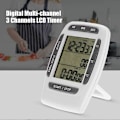 Miniatyrbillede 3 af 5: Tre-Kanals Køkken Timer Bærbar Digital Multi-Kanal 3 Kanaler LCD Timer Præcis Tid