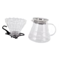 Miniatyrbillede 4 af 8: Hæld over kaffemaskine 600ML glas kaffedrypperkande med filterkop og papir til hjemmet