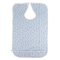 Miniatyrbilde 1 av 8: Vanntett forkle for voksne og eldre, PVC-spiseforkle, hjelpemiddel for funksjonshemmede, beskyttelse under måltider (JRK-211PVC L) Blomst blå
