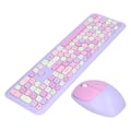 Pikkukuva 6 / 8: Näppäimistö Mouse Combo 2.4G Retro Multi Color Mute Cover Langaton näppäimistö ja hiiri Set Purple