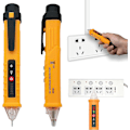 Miniatyrbillede 1 af 5: AC spændingstester med justerbar følsomhed, berøringsfri registrering, lommelygte, lydalarm og live/neutral ledningstest