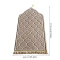 Miniatyrbillede 2 af 5: Skridsikker Flanel Bedemåtte - Blødt Bærbart Knæleunderlag til Tilbedelse - Ramadan Gave Beige