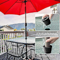 Miniatyrbillede 4 af 4: 2 stk. Paraply Kegle Base Holder, til Terrassebord Hul Åbning og Stabilitet eller Paraply Base Holder, Parasol Stand, sort, 5.8*4.5cm