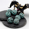 Miniatyrbild 5 av 5: 7 st Metall Tärningsset för Dungeons and Dragons Bordsspel, B