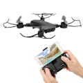 Miniatyrbild 8 av 8: Minidrone för barn 4K Dubbla kameror RC Quadcopter Fällbar drönare leksaker Stöd huvudlöst läge Svart
