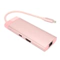 Miniatyrbilde 8 av 8: 6-i-1 dokkingstasjon Type C til PD 3USB3.0 High Definition Multimedia Interface RJ45 utvidelsesdokk Rosa
